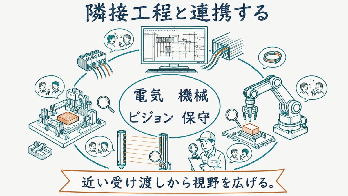 電気・機械・ビジョンと連携して経験を広げる図