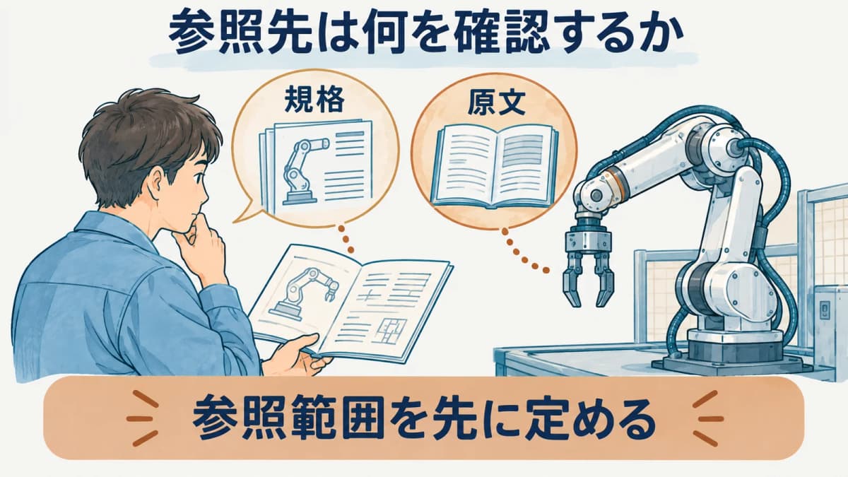 規格の原文で参照範囲を先に定める図