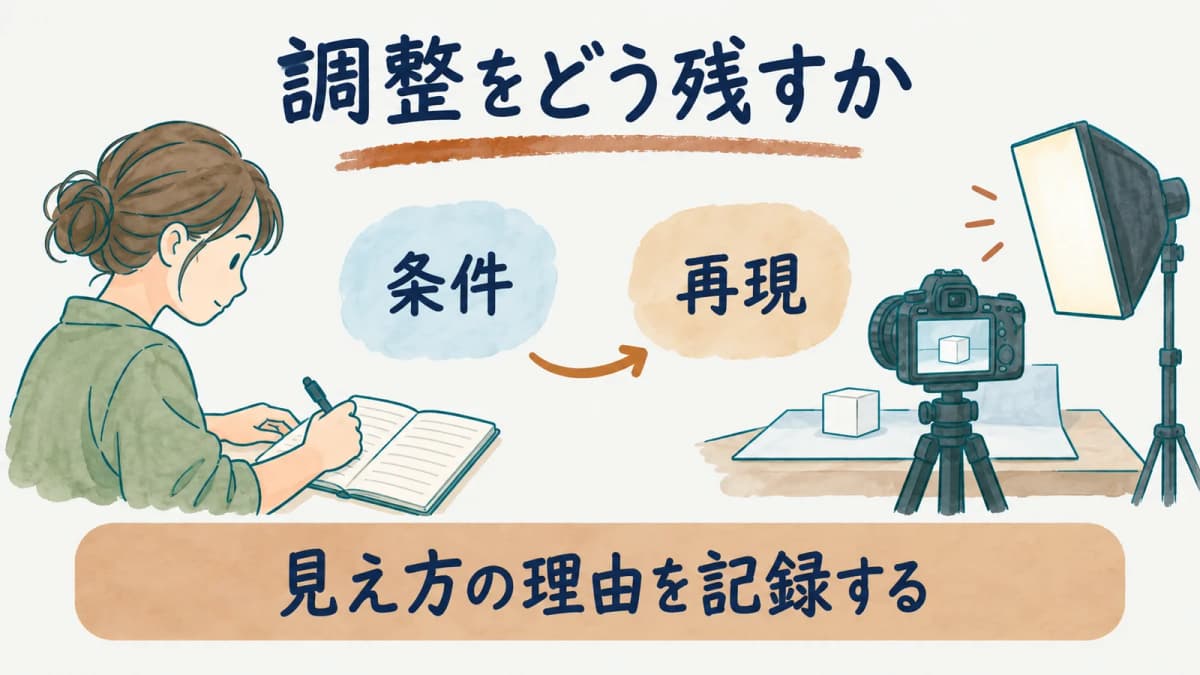 条件の変化を工程で記録する図