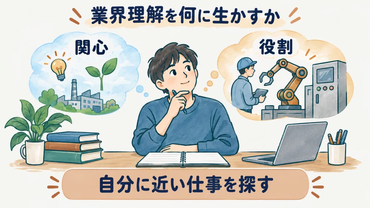 関心と役割から自分に近い仕事を探す図