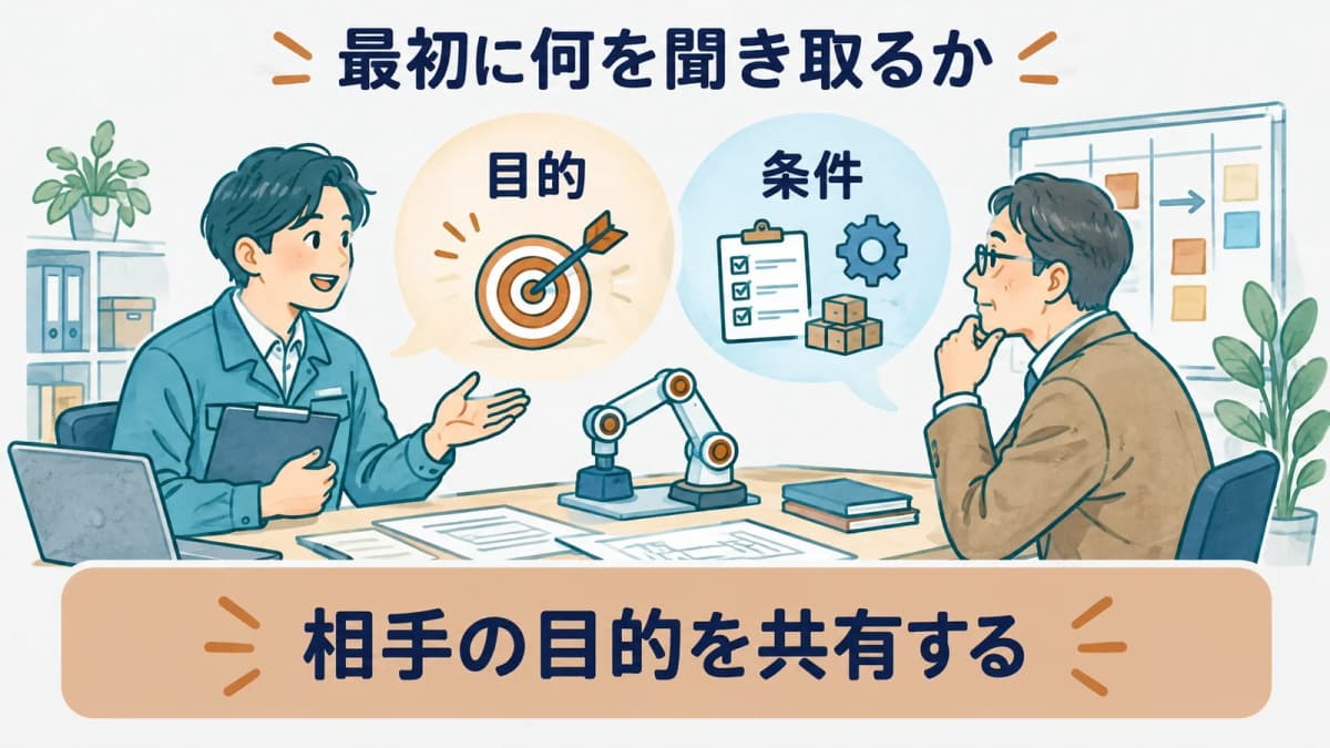 最初に相手の目的と条件を聞き取る図