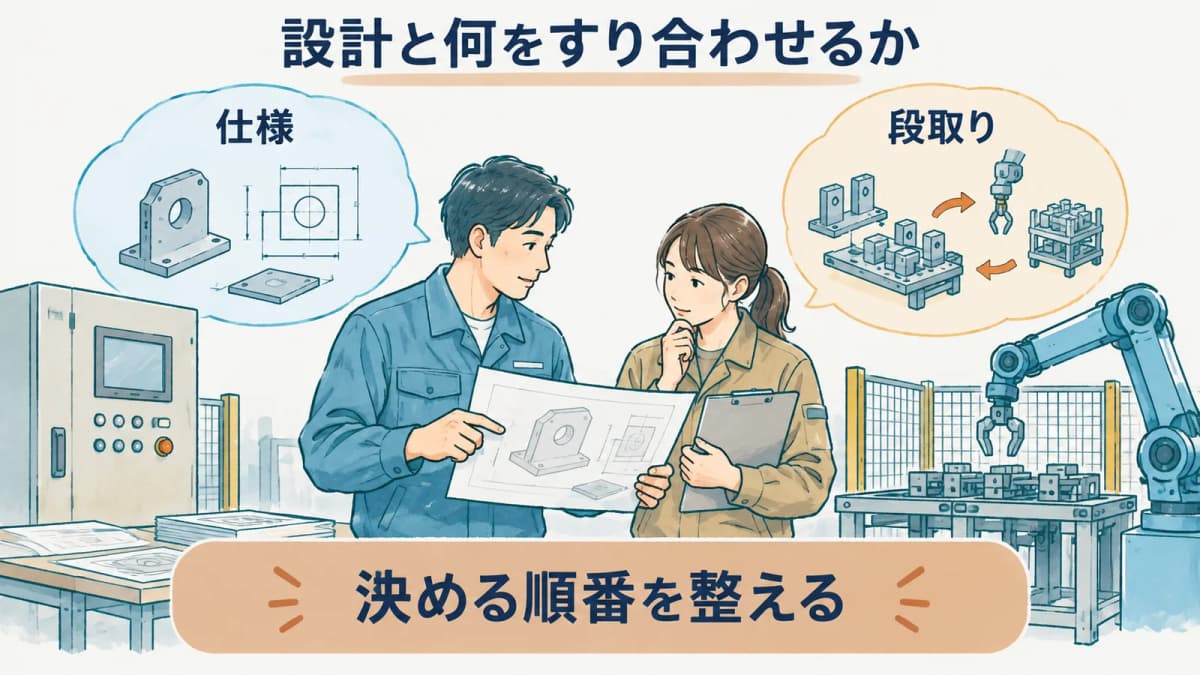 設計と仕様・段取りをすり合わせる図