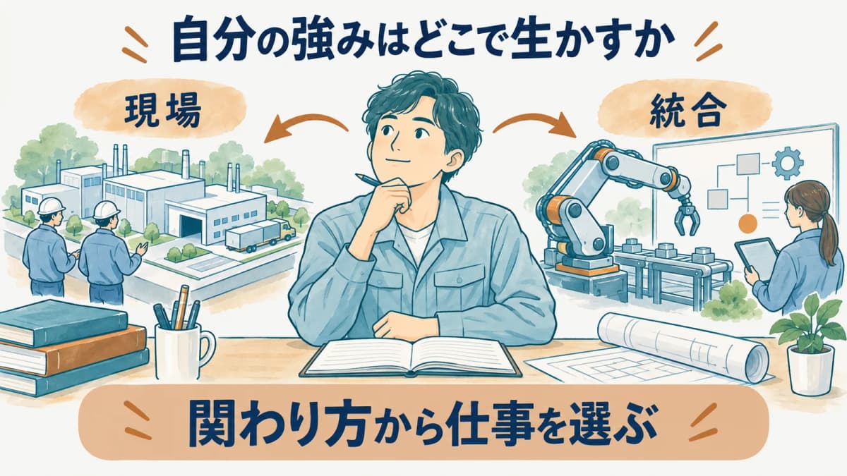 関心のある工程を整理するキャリアの図