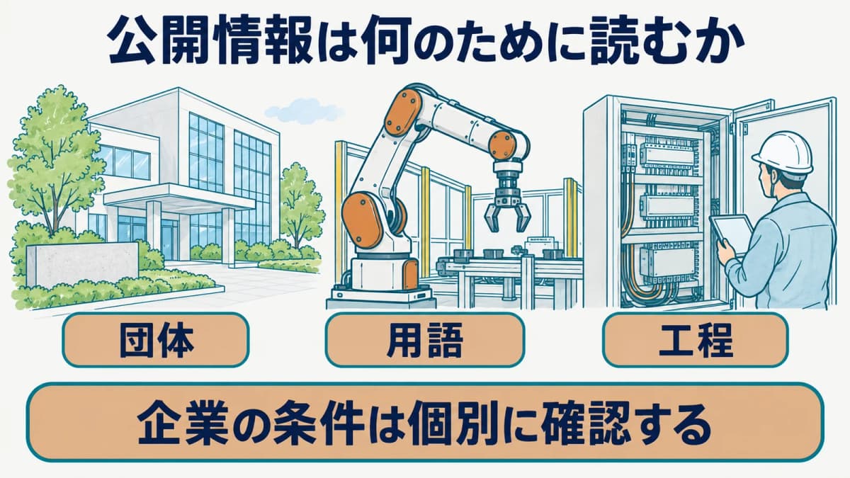 公開情報を目的別に読むための図