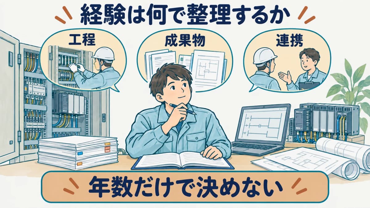 工程ごとの担当範囲を確認する制御盤の図
