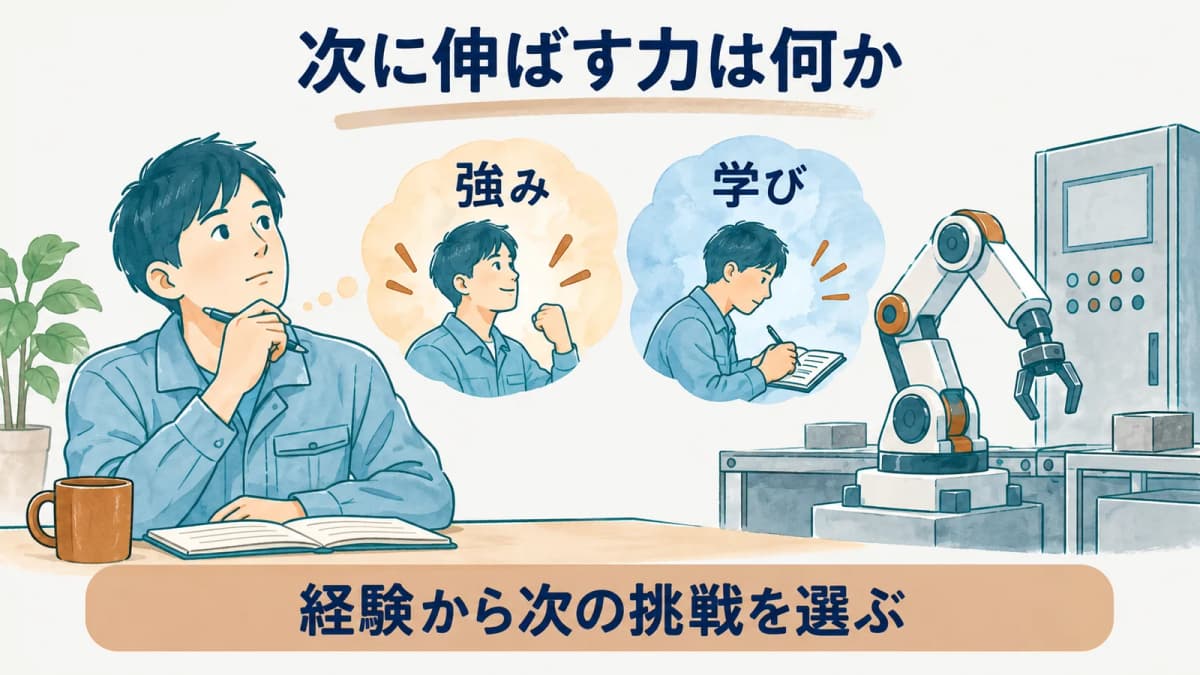 強みと学びから次に伸ばす力を選ぶ図
